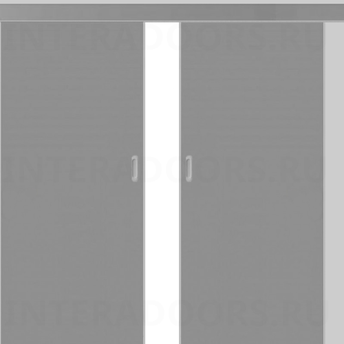 Влагостойкая раздвижная дверь ПВХ Etadoor ДГ Серый RAL 7001 двустворчатая с AL торцами