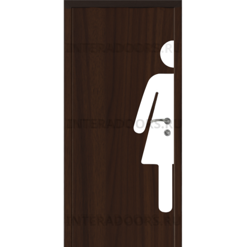 Дверь пластиковая Капель (Kapelli Classic) орех пекан шоколад с наклейкой ЖЕН.