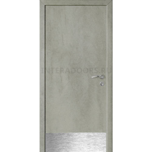 Дверь пластиковая Капель (Kapelli Classic) серый бетон с отбойной пластиной