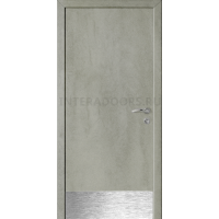 Дверь пластиковая Капель (Kapelli Classic) серый бетон с отбойной пластиной