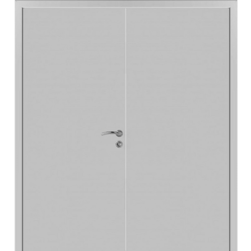 Дверь пластиковая Капель (Kapelli Classic) серый RAL 7035 двустворчатая