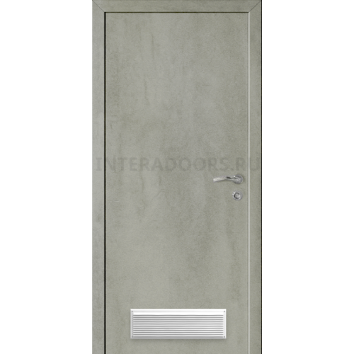 Дверь пластиковая Капель (Kapelli Classic) серый бетон с вентиляционной решеткой
