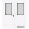 Дверь пластиковая Капель (Kapelli Classic) белый двустворчатая ДО стекло 1 с вентиляционной решеткой