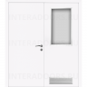 Дверь пластиковая Капель (Kapelli Classic) белый двустворчатая ДО стекло 1 с вентиляционной решеткой