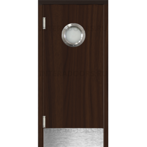 Маятниковая дверь пластиковая гладкая Kapelli Classic орех пекан шоколад