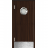 Маятниковая дверь пластиковая гладкая Kapelli Classic орех пекан шоколад