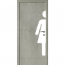 Дверь пластиковая Капель (Kapelli Classic) серый бетон с наклейкой ЖЕН.