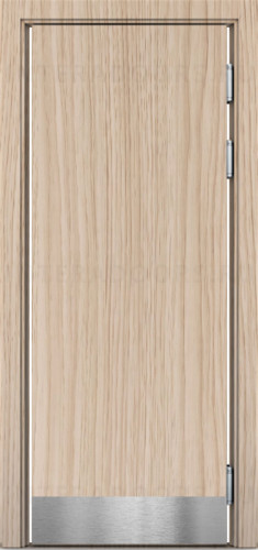 Маятниковая дверь композитная Poseidon ДГ Беленый дуб с отбойной пластиной