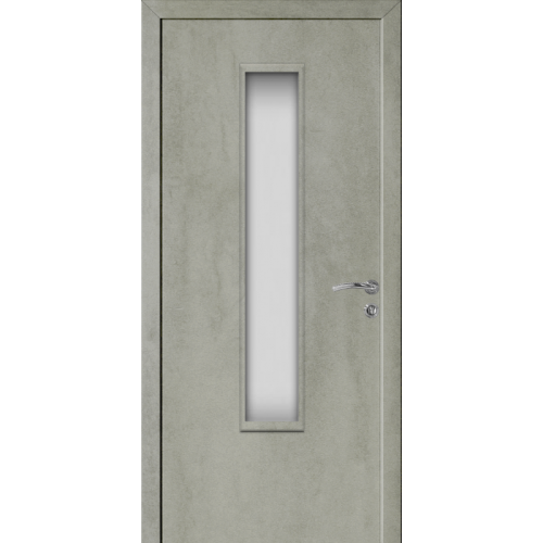 Дверь пластиковая Капель (Kapelli Classic) серый бетон ДО стекло 2