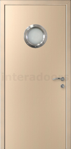 Дверь пластиковая Капель (Kapelli Classic) беленый дуб с иллюминатором