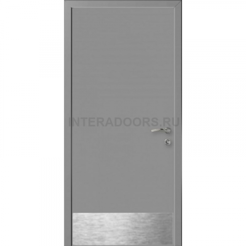 Дверь пластиковая Капель (Kapelli Classic) темно серый RAL 7046 с отбойной пластиной