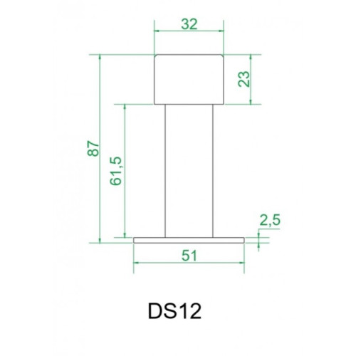Ограничитель дверной DS12 BL INOX черный