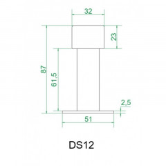 Ограничитель дверной DS12 BL INOX черный