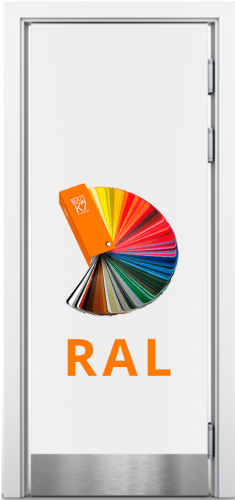 Маятниковая дверь композитная Poseidon ДГ окрашенная по RAL с отбойной пластиной