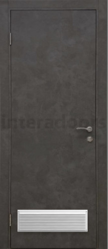 Дверь пластиковая Капель (Kapelli Classic) черный бетон с вентиляционной решеткой
