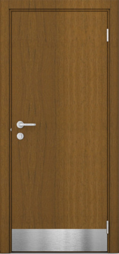 Дверь композитная Poseidon ДГ Орех гварнери с отбойной пластиной