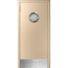 Маятниковая дверь пластиковая гладкая Kapelli Classic беленый дуб с иллюминатором