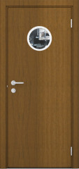 Дверь композитная Poseidon Орех гварнери с иллюминатором