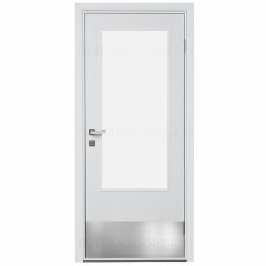 Влагостойкая дверь ПВХ Etadoor ДО Белый с отбойной пластиной