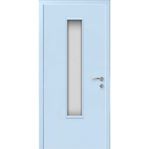 Дверь пластиковая Капель (Kapelli Classic) голубой RAL 5024 ДО стекло 2