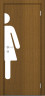 Дверь композитная Poseidon ДГ Орех гварнери с наклейкой для туалетов ЖЕН.