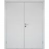 Влагостойкая дверь ПВХ Etadoor ДГ Белый двустворчатая с AL торцами