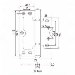 Петля универсальная без врезки B22-BL черный