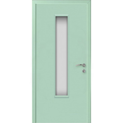 Дверь пластиковая Капель (Kapelli Classic) ментол RAL 6019 ДО стекло 2