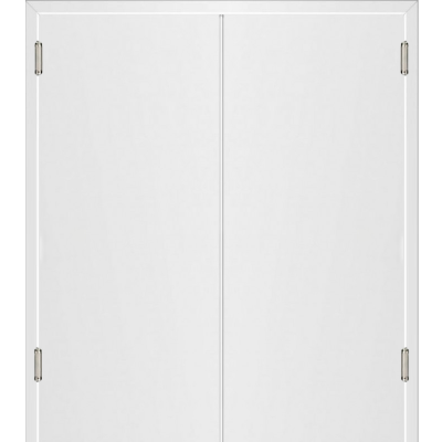 Маятниковая двустворчатая дверь пластиковая гладкая Kapelli Classic белый