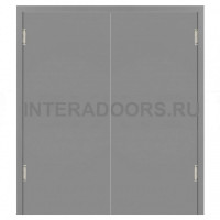 Маятниковая двухстворчатая дверь пластиковая гладкая Kapelli Classic темно серый RAL 7046