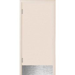Маятниковая дверь пластиковая гладкая Kapelli Classic кремовый RAL 9001 с отбойной пластиной