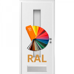Дверь пластиковая Капель (Kapelli Classic) моноколор окрашенная по RAL ДО стекло 2 с вентиляционной решеткой