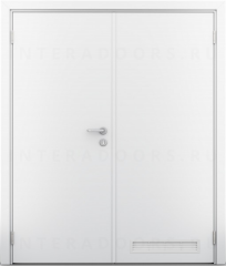 Дверь композитная Poseidon ДГ Белый двустворчатая с вентиляционной решеткой
