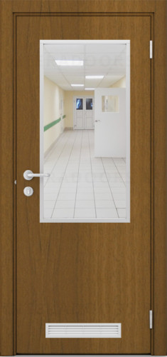 Дверь композитная Poseidon ДО Орех гварнери с вентиляционной решеткой