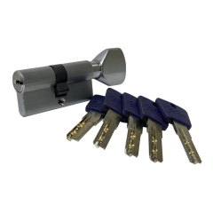 Механизм цилиндровый с перфо ключом PC60 SC Матовый хром