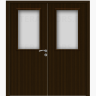 Дверь пластиковая Капель (Kapelli Classic) венге двустворчатая ДО стекло 1