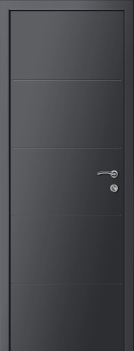 Дверь пластиковая Капель (Kapelli Classic) с фрезерованной филенкой Ф4Г графит RAL 7021