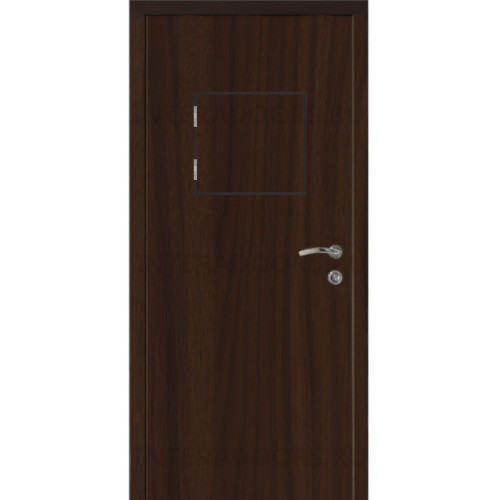 Дверь пластиковая Капель (Kapelli Classic) орех пекан шоколад с передаточным окном