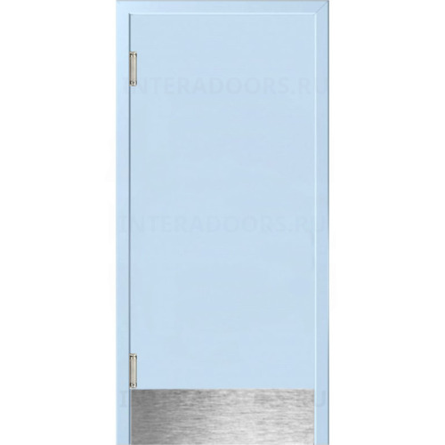 Маятниковая дверь пластиковая гладкая Kapelli Classic голубой RAL 5024