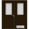 Дверь пластиковая Капель (Kapelli Classic) венге двустворчатая ДО стекло 1 с вентиляционной решеткой