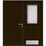 Дверь пластиковая Капель (Kapelli Classic) венге двустворчатая ДО стекло 1 с вентиляционной решеткой