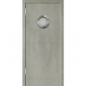 Маятниковая дверь пластиковая гладкая Kapelli Classic серый бетон с иллюминатором