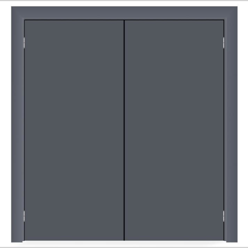 Маятниковая влагостойкая дверь ПВХ Etadoor ДГ Серый RAL 7001 двустворчатая