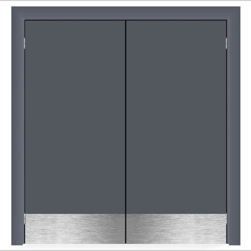 Маятниковая влагостойкая дверь ПВХ Etadoor ДГ Серый RAL 7001 двустворчатая