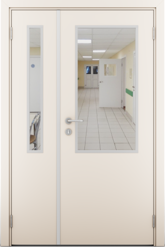 Дверь композитная Poseidon ДО Крем матовый двустворчатая