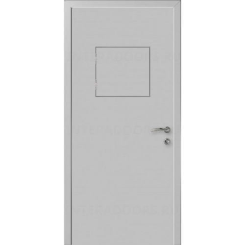 Дверь пластиковая Капель (Kapelli Classic) светло серый RAL 7035 с передаточным окном