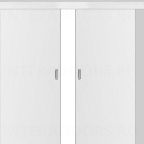 Влагостойкая раздвижная дверь ПВХ Etadoor ДГ Белый двустворчатая
