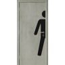 Дверь противопожарная Kapelli серый бетон с наклейкой для туалетов МУЖ.