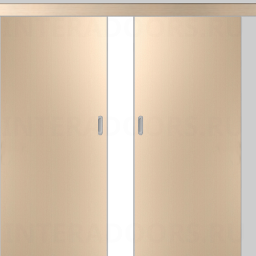 Дверь пластиковая раздвижная Капель (Kapelli Classic) беленый дуб двустворчатая