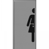 Дверь пластиковая Капель (Kapelli Classic) темно серый RAL 7046 с наклейкой для туалетов ЖЕН.